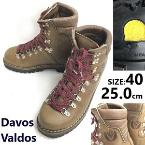 80s-90s?/Vintage/イタリア製★Davos Valdos★本革/トレッキングブーツ/シューズ【25.0/茶】雪山/重登山靴/Leather/Boots/shoes◆sZ-220