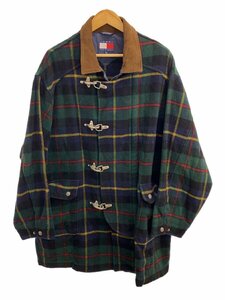 TOMMY HILFIGER◆フランネルロングジャケット/ダッフルコート/M/ウール/GRN/タータンCK/0585691-5492//