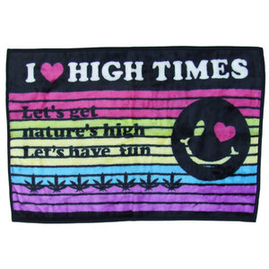 クォーターケットプリントひざ掛け スマイルアイラブハイタイムズ　I love high times