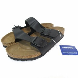 未使用 BIRKENSTOCK ビルケンシュトック ARIZONA アリゾナ レザー ダブルストラップ フラット サンダル 42 27cm ブラック