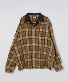 22AW Allege check open collar shirt 3