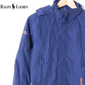 ポロラルフローレン Polo Ralph Lauren■ナイロンジップパーカージャケット　フード収納可能■M(12-14)■ネイビー ※NK4d02314