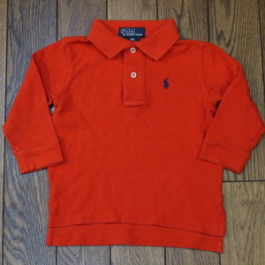 Polo Ralph Lauren ベビー キッズ ポロシャツ 18M オレンジ 長袖 ポロ ラルフローレン 子供服 kids boys girls 男の子 女の子