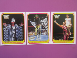 ランディ・サベージ3種セット　プロレスカードMerlin WWF MACHO MAN RANDY SAVAGE/WWE/WCW/商品説明欄全部必読！入札条件＆取引条件厳守！