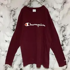 コットン100%☆チャンピオン【champion】長袖Tシャツ（XL）紫 赤