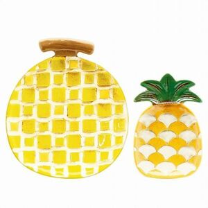 即決■パイナップルプレート/フルーツ型飾り皿pineapple黄色イエロー/アクセサリートレー北欧雑貨ノルディックインテリア/新品未使用業務用