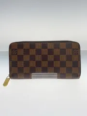 LOUIS VUITTON 1)ジッピー・ウォレット_ダミエ・エベヌ_BRW PVC ブラウン レディース