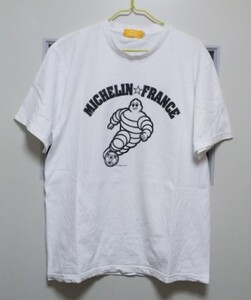 00s ミシュラン 『BIBENDUM ミシュランマン』 仏代表優勝記念 Tシャツ 半袖 白 前後プリント XL・身幅約53cm※USED/2～3度程使用/2008年品