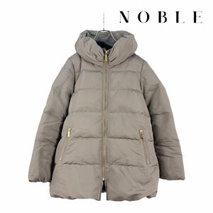 11T288☆ NOBLE ノーブル スタンドカラー ダウンジャケット ダウン ハーフコート アウター 秋冬 防寒 落ち着きのある色味でサイズ感も◎ M