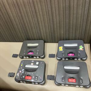 NINTENDO 任天堂 NUS-001 N64 ニンテンドウ64 ゲーム機本体 黒 ターミネーターパック付き まとめ売り 4台　＊動作確認品