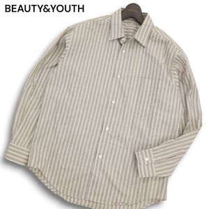 美品★ BEAUTY&YOUTH ユナイテッドアローズ 通年 長袖 ノーブルストライプ★ ワイド ゆったり シャツ Sz.M　メンズ　C4T07392_8#C