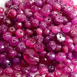 1円〜!!◆ルビーアクセサリーパーツおまとめ126.5ct◆j 約25.3g ルース 裸石 宝石 ジュエリー jewelry ruby beads w4マ1