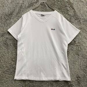 FILA フィラ Tシャツ 半袖カットソー サイズLL ホワイト 白 レディース トップス 最落なし （E23）