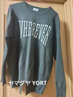 ヤマダヤYORT グレー WHEREVER ニットセーター 長袖