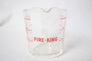 USA ヴィンテージ FIRE-KING 古いガラスのメジャーカップ 美品