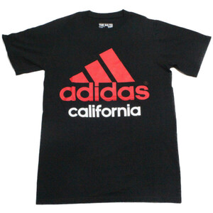 アディダス 海外S カリフォルニア ティーシャツ 黒 赤 ADIDAS CALIFORNIA Tシャツ ブラック CA ご当地 TEE メンズ 半袖 新品 ネコポス