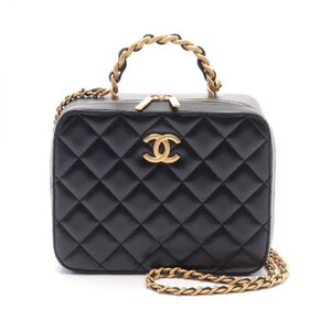 シャネル マトラッセ トップハンドル ブランドオフ CHANEL ラムスキン（羊革） ショルダーバッグ ラムスキン 中古 レディース