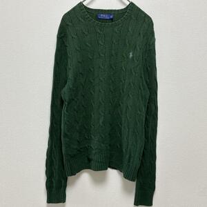 POLO RALPH LAUREN ケーブル編みニット グリーン　XS