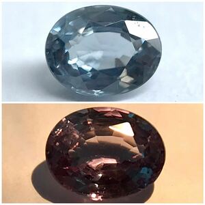 カラーチェンジ!!(天然ガーネット0.223ct)m 約4.0×3.1mm ルース 裸石 宝石 ジュエリー garnet ソーティング付き DA0/DF0 i