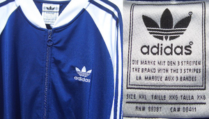 †80S 90S adidas Vintage BIGサイズ トレフォイルロゴ 銀タグ アディダス ヴィンテージ トラックジャケット ジャージ バイカラー XXL希少 