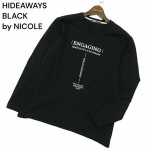 21SS★ HIDEAWAYS BLACK by NICOLE ハイダウェイ ニコル ダブルシルケット★ ロゴ 長袖 カットソー Tシャツ Sz.48　メンズ　A4T03009_3#F