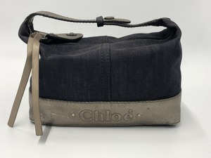 期間限定セール クロエ Chloe デニムレザー・ハンドバッグ ネイビー・デニム