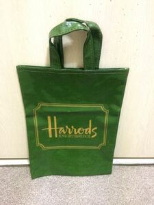 本物ハロッヅHARRODSのモスグリーンのハンドバック