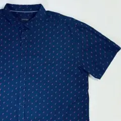 gentlemans outfitters フラミンゴ 半袖シャツ 紺3XL