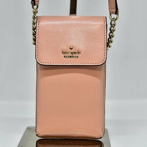 鑑定済 正規品 KATE SPADE ケイトスペード ショルダースマホケース ピンク レザー レディース 即日配送 k494-58