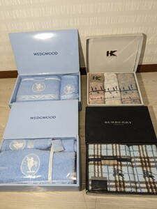 【M051】【未使用】 タオルセット おまとめ BURBERRY WEDGWOOD バスタオル フェイスタオル