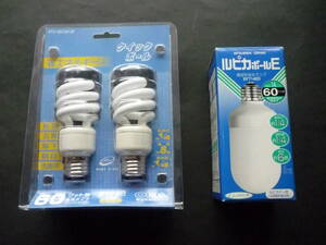 MITSBISHI / OSRAM ルピカボールE 電球形蛍光ランプ　/　OHM 省エネルギー　クイックボール 電球形蛍光ランプ　2個セット