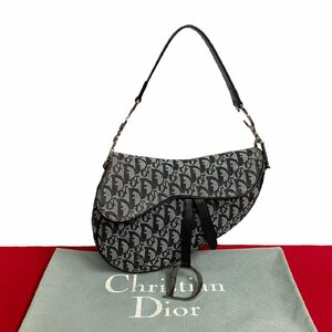 極 美品 Christian Dior ディオール サドルバッグ トロッター キャンバス レザー ハンドバッグ セミショルダー ショルダーバッグ 16098