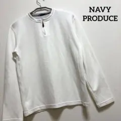 NAVY PRODUCE ネイビー 長袖 ハーフジップ ニットシャツ Mサイズ