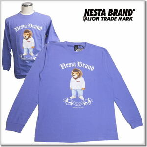 ネスタブランド NESTA BRAND ライオン イラスト ロンT 231NB1114-075(パープル)-L 長袖Tシャツ カットソー