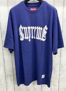 Supreme/Old English S/S Top/半袖Tシャツ/シュプリーム/ロゴTシャツ/Washed Navy/XL/夏