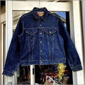 ★濃紺 70s　リーバイス　ジージャン　70505 0217　size 44★検 デニム ジャケット ビンテージ 66 前期 後期 赤耳 ビッグE インディゴ 古着