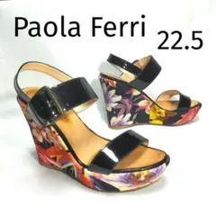 【PAOLA FERRI】サンダル ウェッジヒール 花柄 厚底