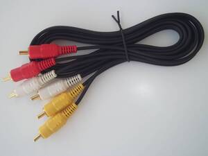 ■[金メッキ仕様] RCA 1.5m 3pin 3ピン RCAピンケーブル ビデオケーブル AVケーブル 赤白黄 SONY アンプ 付属品 難あり 送料270円 中古2 