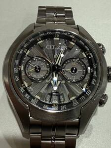 3762 稼働品 CITIZEN シチズン Eco-Drive SATELLITE WAVE H909-S092370 サテライトウェーブ チタン シルバー文字盤 メンズ腕時計