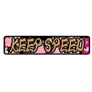 桜 金文字 KEEPSPEED ステッカー ゴールド60cm×13cm 法定速度遵守車 トラック 大型トラック トラブル防止 煽り 防止