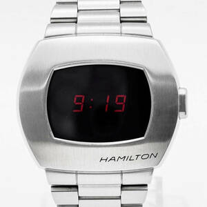 美品 HAMILTON ハミルトン 2024年4月購入 アメリカン クラシック PSR Digital Quartz デジタルパルサー H52414130 クオーツ シルバー 正規