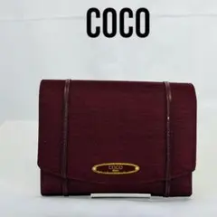 COCO バーガンディ 二つ折り財布