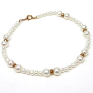 ◆K18 アコヤ本真珠/本真珠ブレスレット◆J 約4.0g 約19.0cm パール pearl jewelry necklaceジュエリー DC0/DC0