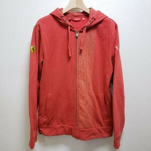 26▲a400B☆USED品【US M】PUMA　Scuderua Ferrari　ロゴ　パーカー　レッド　フェラーリ　オフィシャルプロダクト　現状渡し