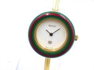 28620Di【1円スタート】GUCCI グッチ 稼動品 11/12 チェンジベゼル 11P レディース 時計 クオーツ ケース26mm