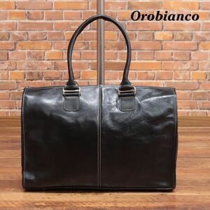 1円/Orobianco/訳 ビジネス バッグ CITTADINA 51 レザー 上質 ベーシック 定番 シンプル イタリア製 通勤 社会人 新品/黒/ブラック/ie183/