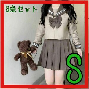 セーラー服　コスプレ　JK 長袖　学生服　スカート　リボン S