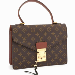 1円 ルイヴィトン LOUIS VUITTON モノグラム コンコルド ハンドバッグ ゴールド金具 ブラウン レディース レザー 鍵付き M51190