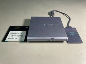 【PC98ノート、X61 適合】 SONY PCGA-CD51 PCカード 接続 外付CD-ROMドライブ インストールディスク