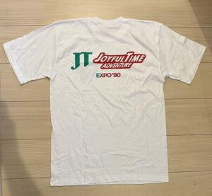 エキスポ90 新品未使用品　国際花と緑の博覧会　JT ジョイフルタイムアドベンチャー　Tシャツ フリーサイズ　プリントTシャツ